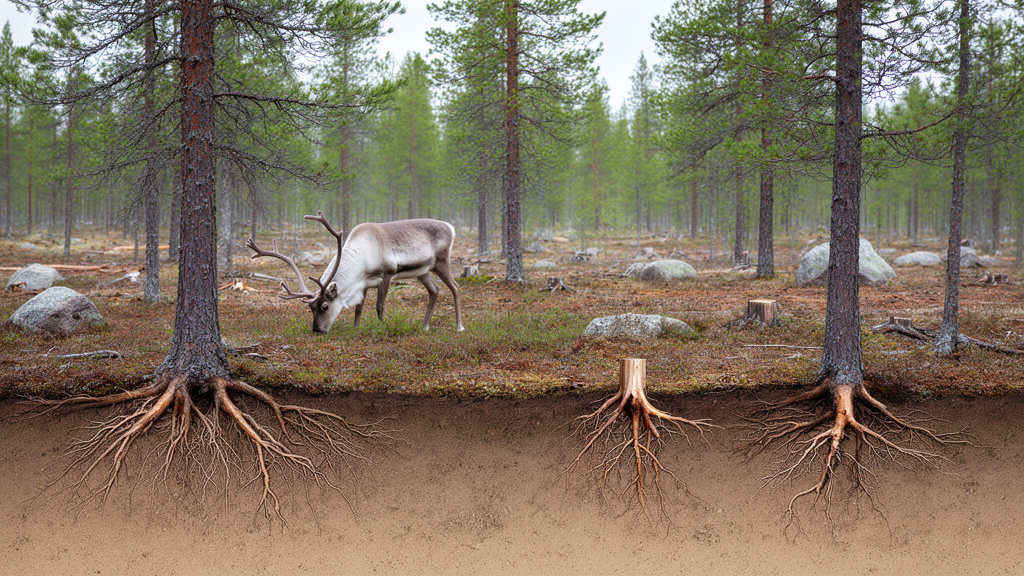 reindeer-grazing-reduces-roots-in-three-finnish-pine-forests